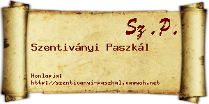 Szentiványi Paszkál névjegykártya